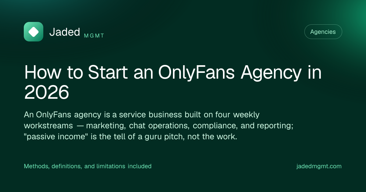 Visual summary for How to Start an OnlyFans Agency in 2026
