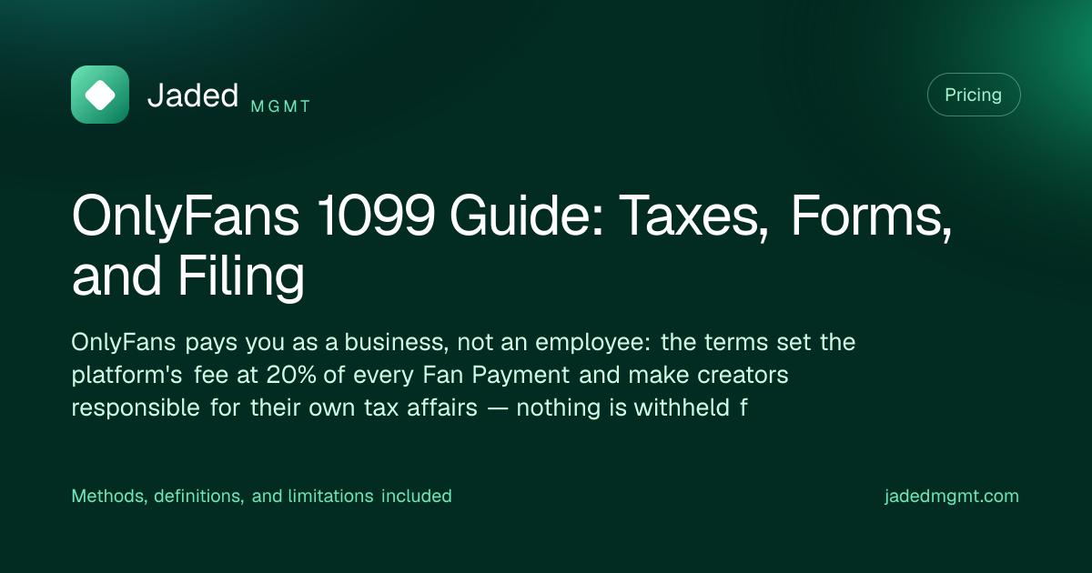 Visual summary for OnlyFans 1099 Guide: Taxes, Forms, and Filing