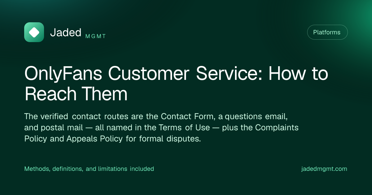 Visual summary for OnlyFans Customer Service: How to Reach Them