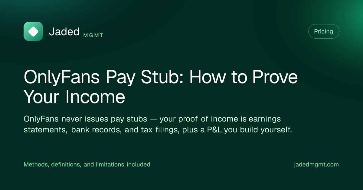 Visual summary for OnlyFans Pay Stub: How to Prove Your Income