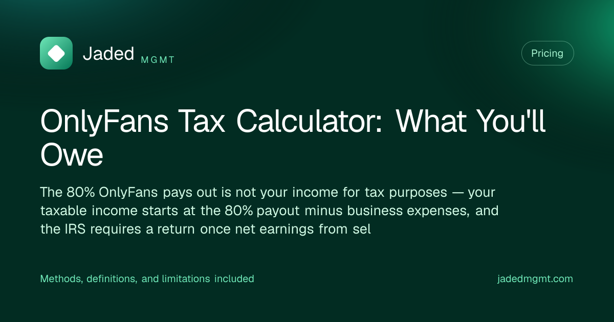 Visual summary for OnlyFans Tax Calculator: What You'll Owe
