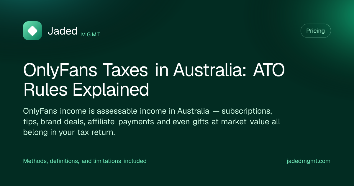 Visual summary for OnlyFans Taxes in Australia: ATO Rules Explained