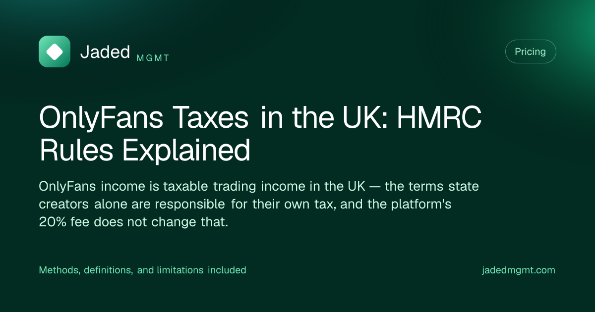 Visual summary for OnlyFans Taxes in the UK: HMRC Rules Explained