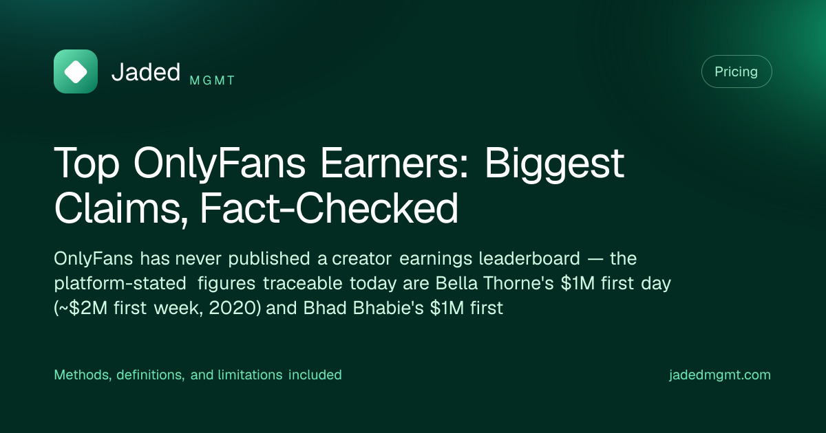 Visual summary for Top OnlyFans Earners: Biggest Claims, Fact-Checked